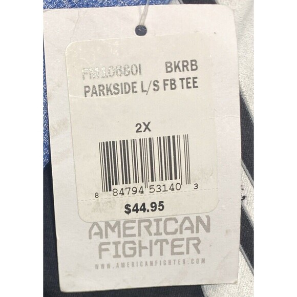 American Fighter T Shirt XXL Parkside Premium Athletic Long Sleeve Blue Black - Picture 7 of 7